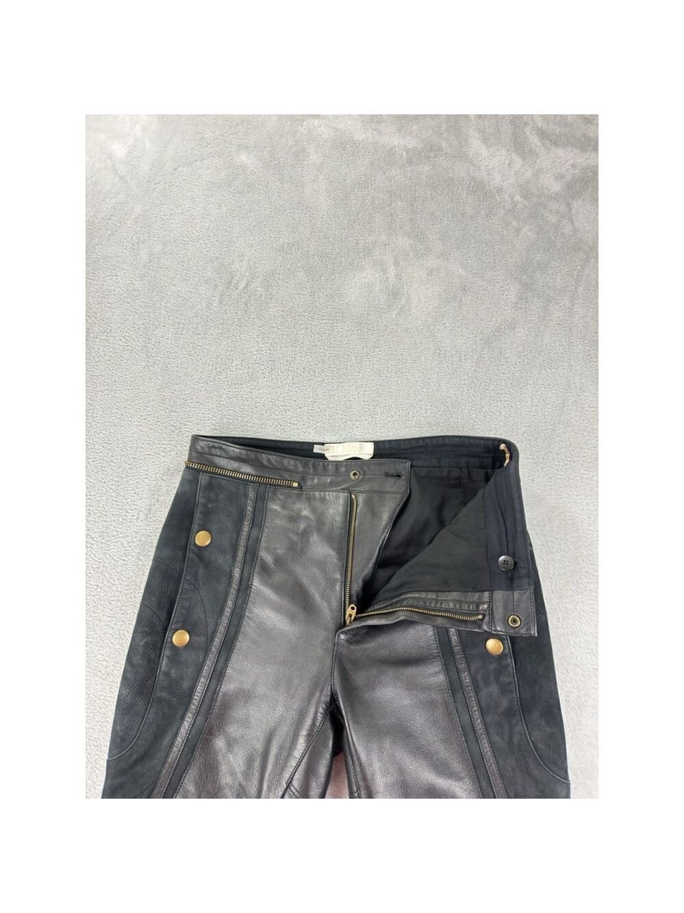 Chloe Women's Size 36 EU 100% Calfskin Leather Rare Designer Ankle Zip Pants - Picture 7 of 16